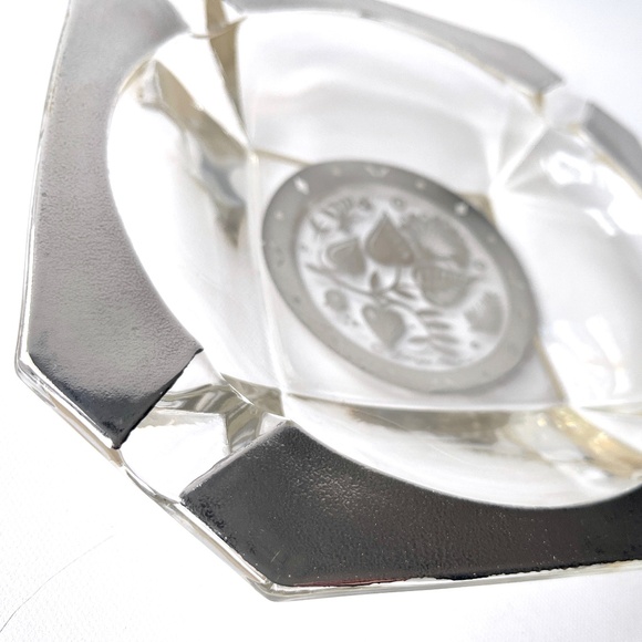 Vintage Sterling Silver 8" Cigar Georges Briard Square Glass Mid Century Ashtray - Picture 10 of 15